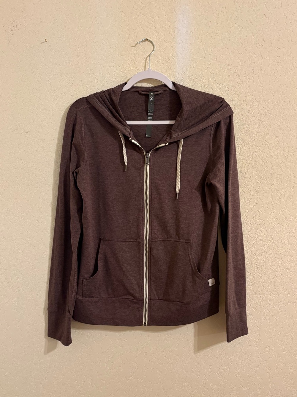 Vuori Maroon Zip-Front Bomber Hoodie - Women
